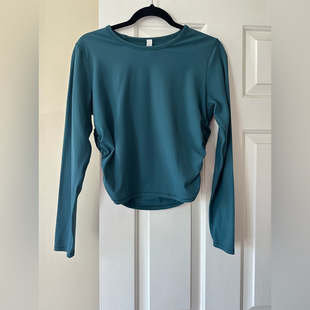 Lululemon athletica All It Takes Ribbed Long Sleeve Crewneck in Jasper Green